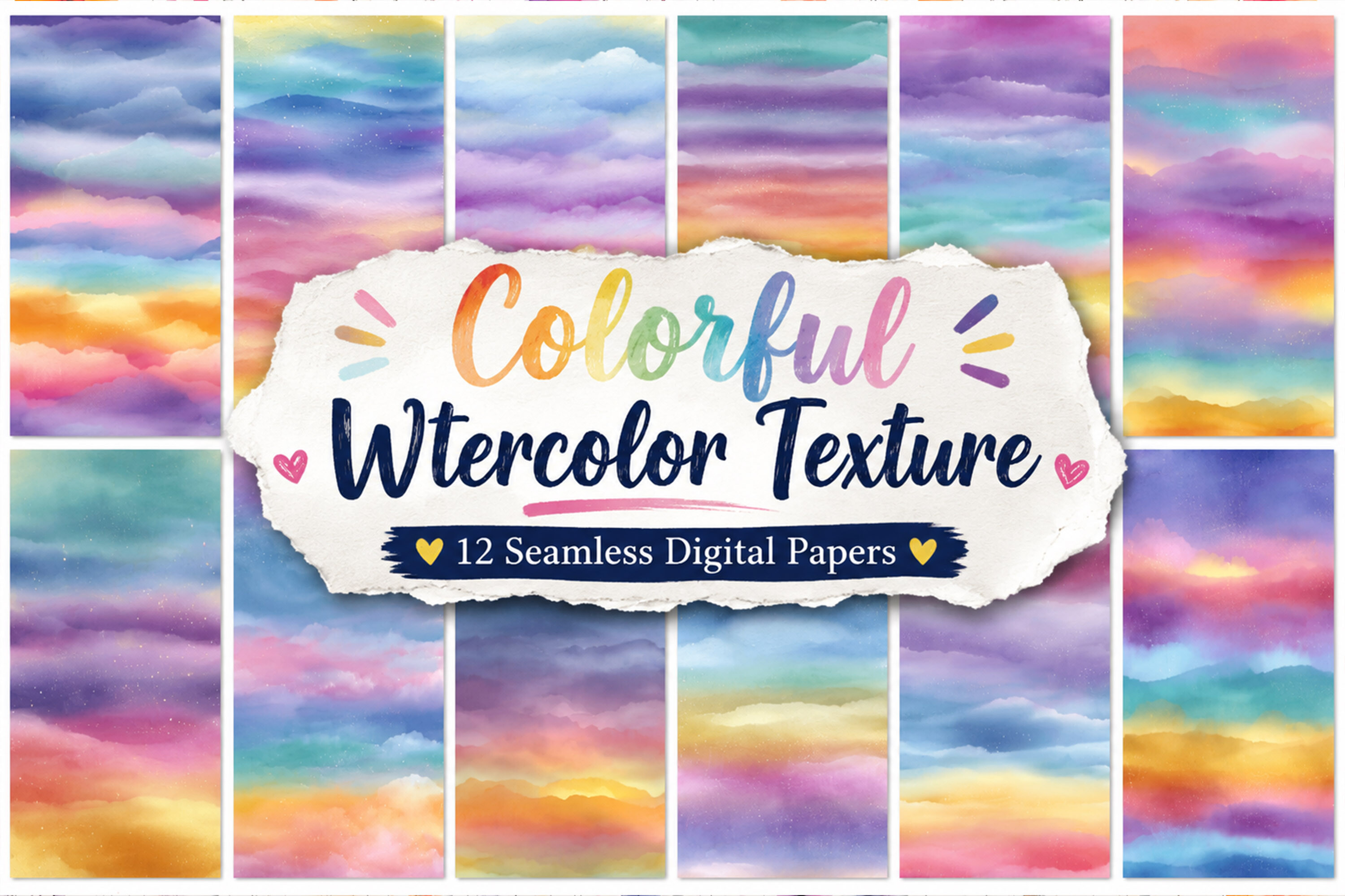 Colorful Rainbow Watercolor Texture