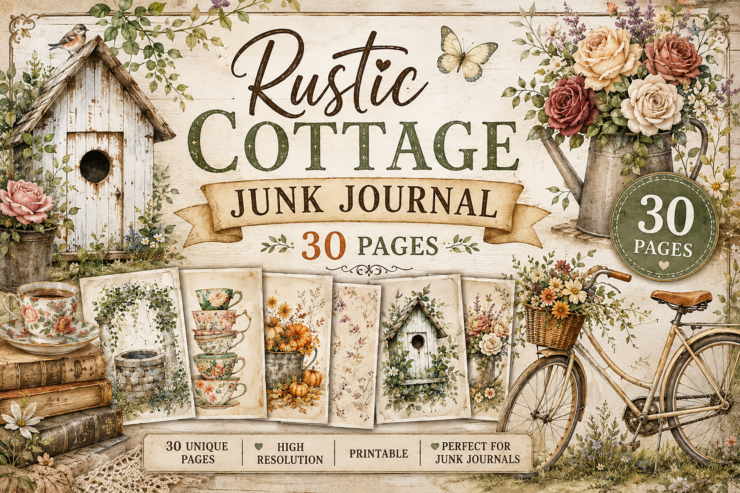 Cozy Farmhouse Cottage Junk Journal