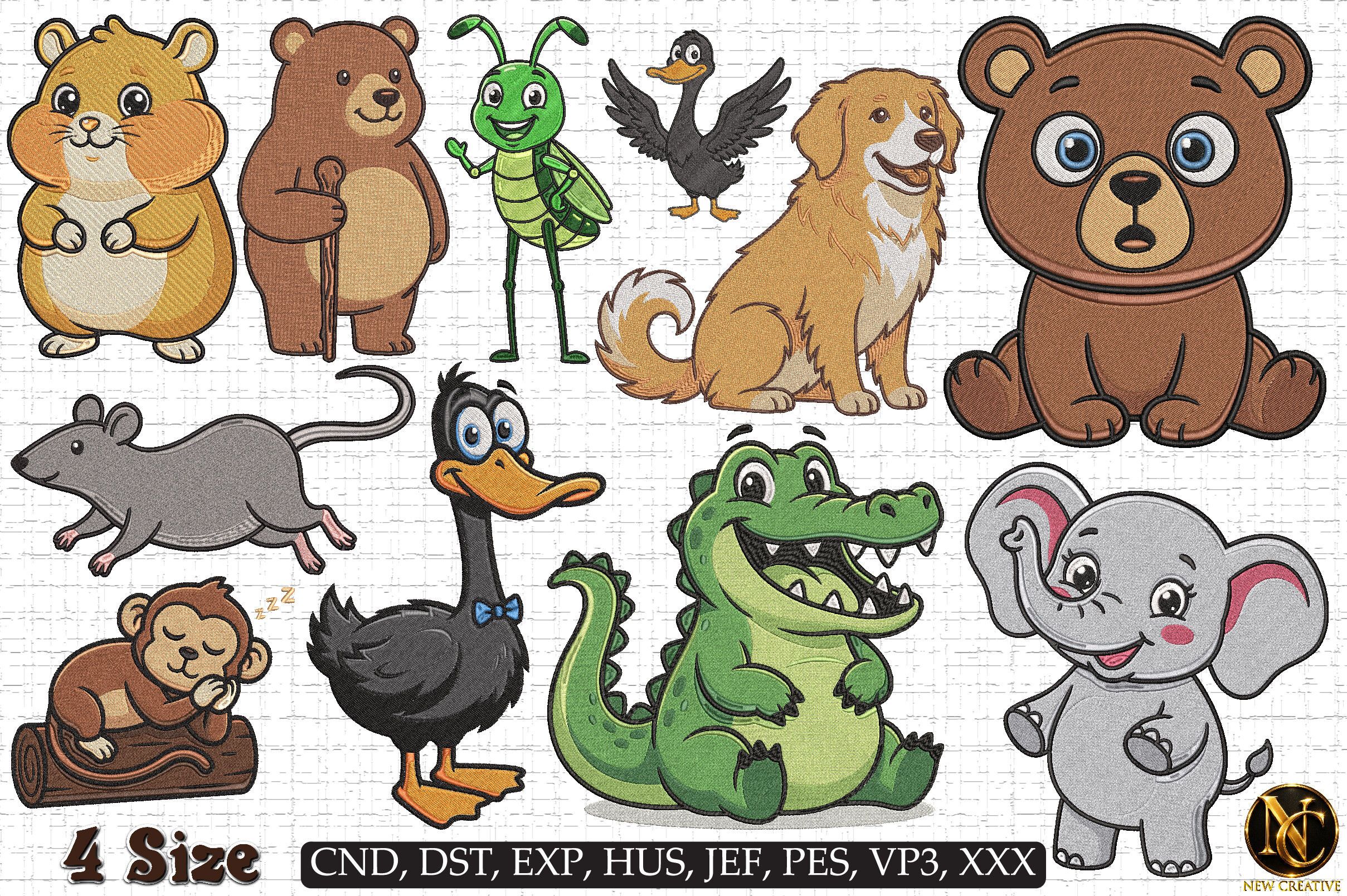 Cute Animal Embroidery Bundle