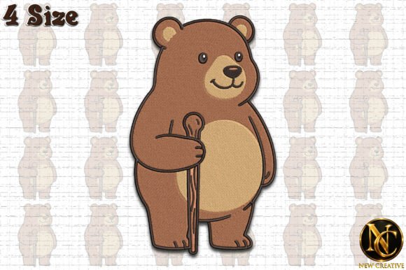 Cute Bear Embroidery Design