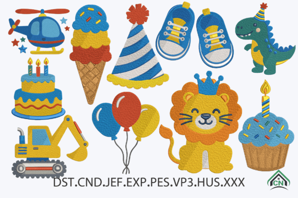 Cute Birthday Embroidery Design Bundle