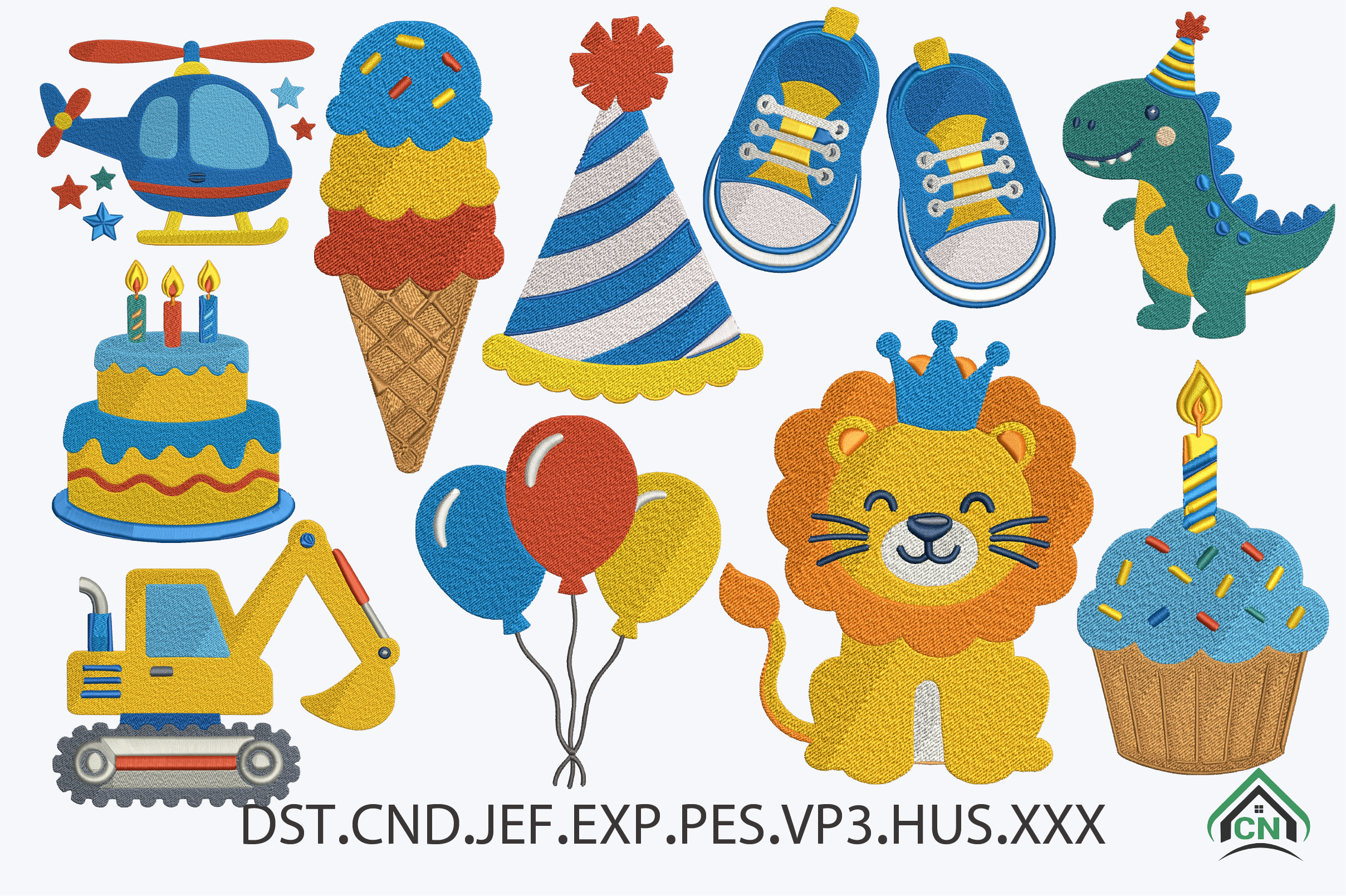 Cute Birthday Embroidery Design Bundle