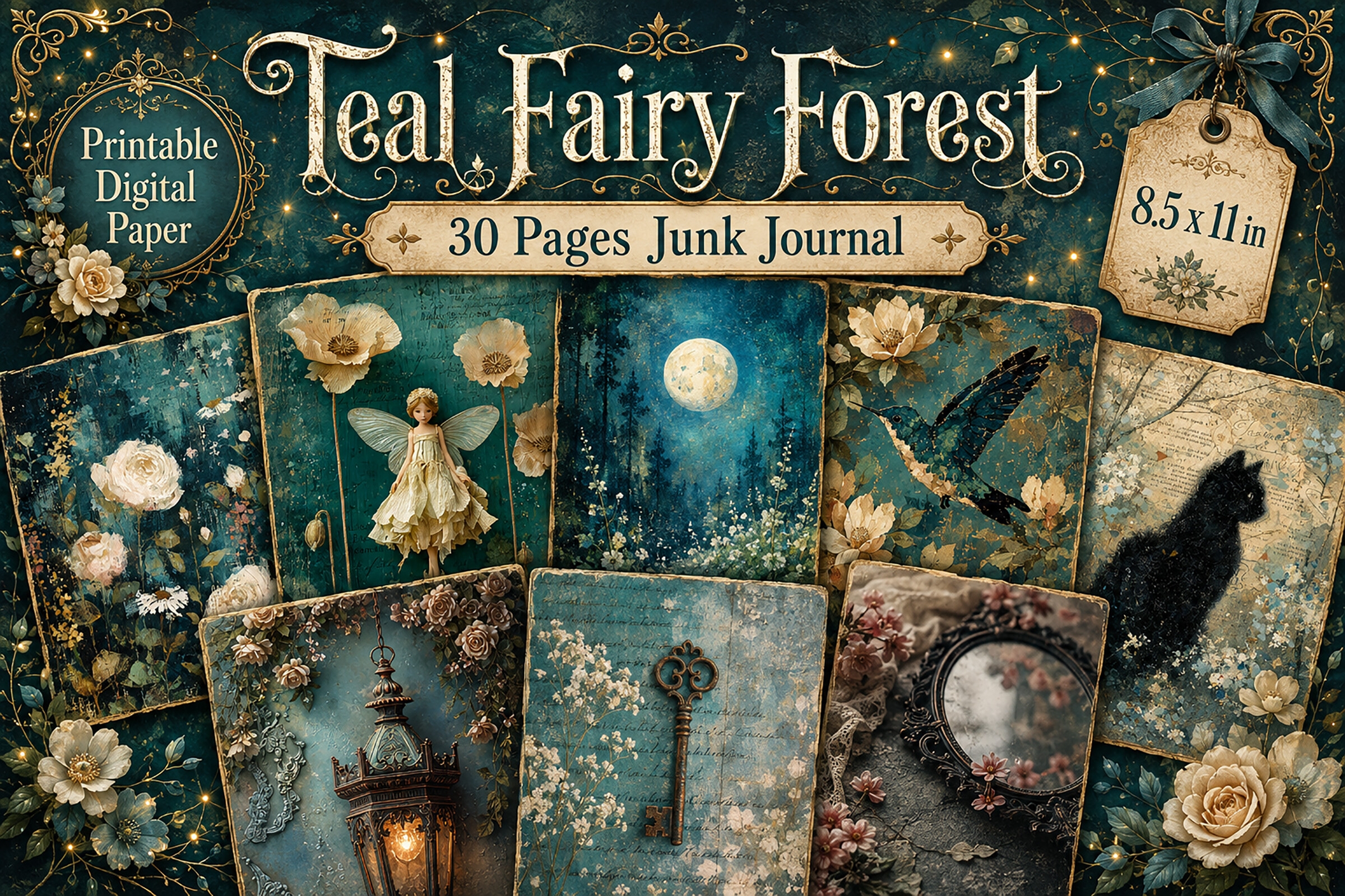Dark Cottagecore Floral Junk Journal