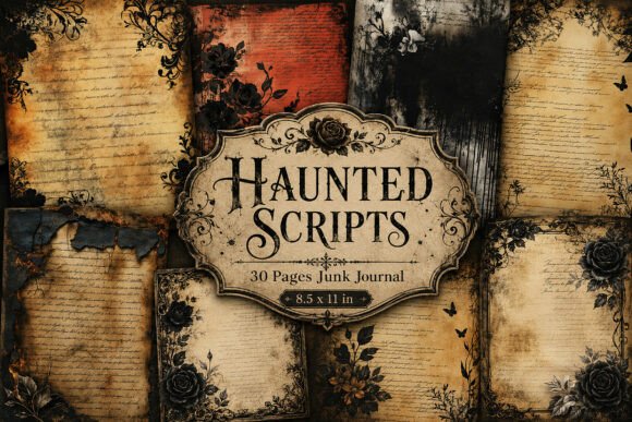 Dark Vintage Manuscript Junk Journal