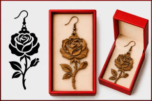 Elegant Rose Laser Cut Earring Design – · Creative Fabrica