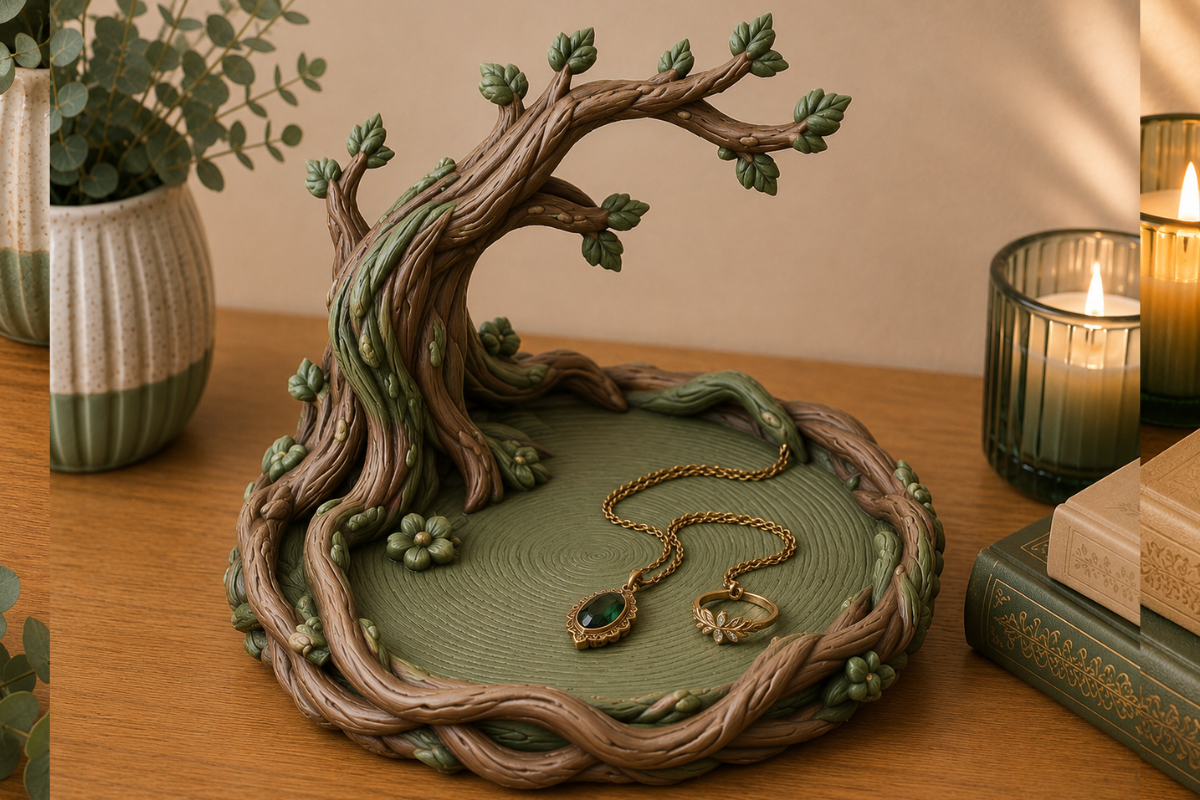 Enchanted Tree Jewelry Dish STL - 3D Printable Woodland Organizer - Image 6