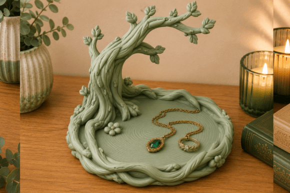 Enchanted Tree Jewelry Dish STL - 3D Printable Woodland Organizer - Image 4