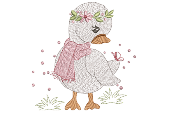 Goose Scarf Embroidery Design