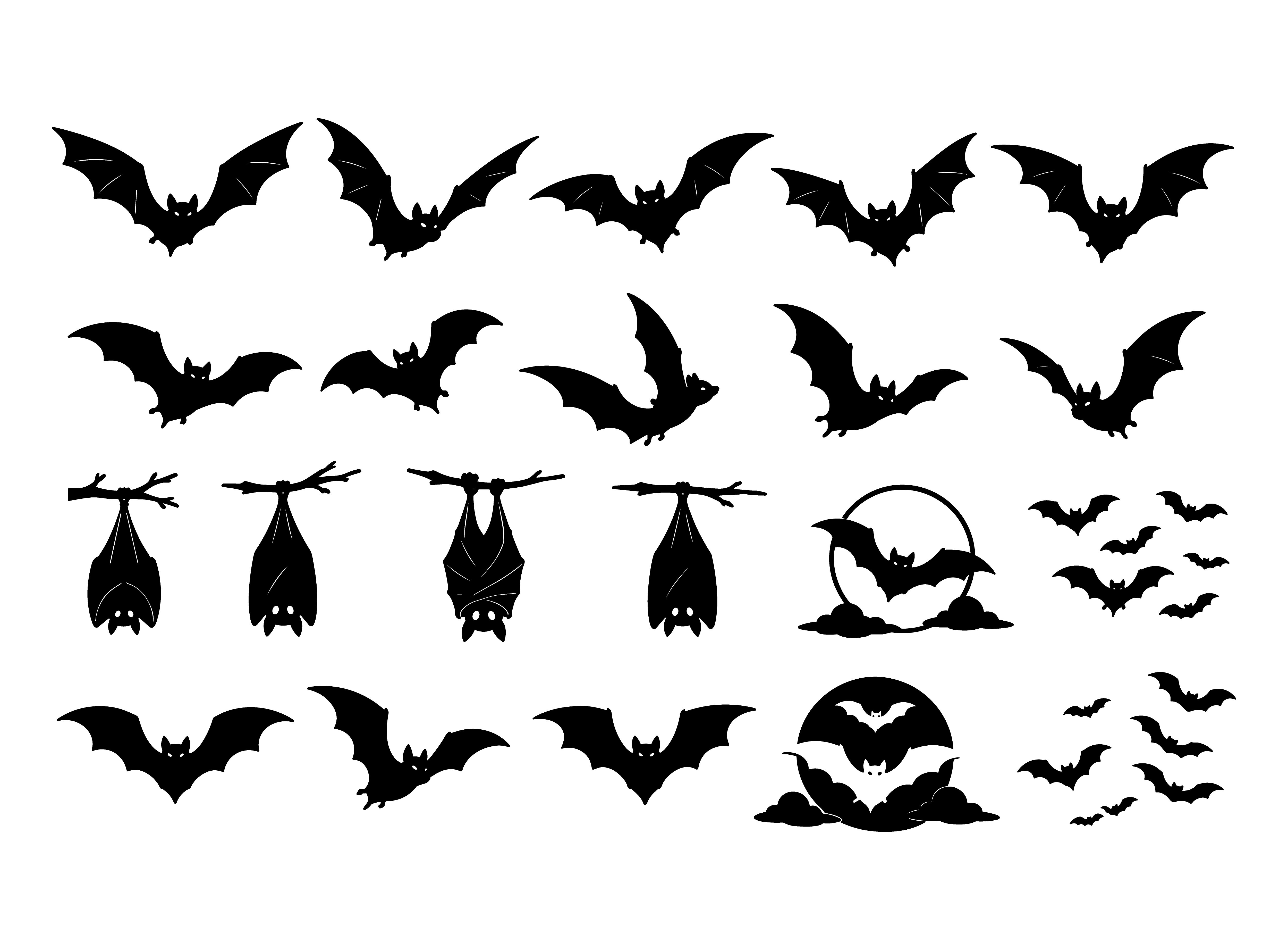Halloween Bat Silhouette SVG Bundle