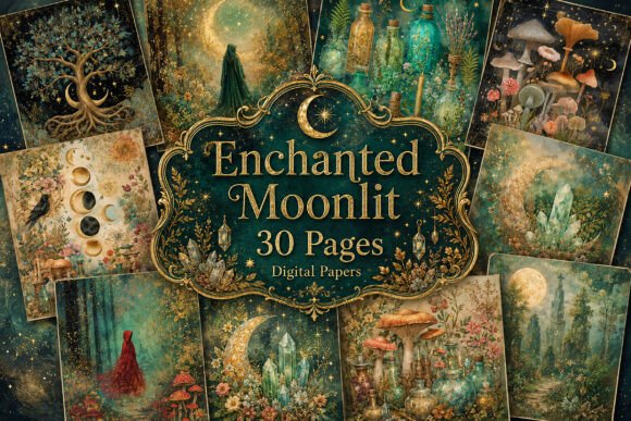 Mystical Forest Junk Journal Papers