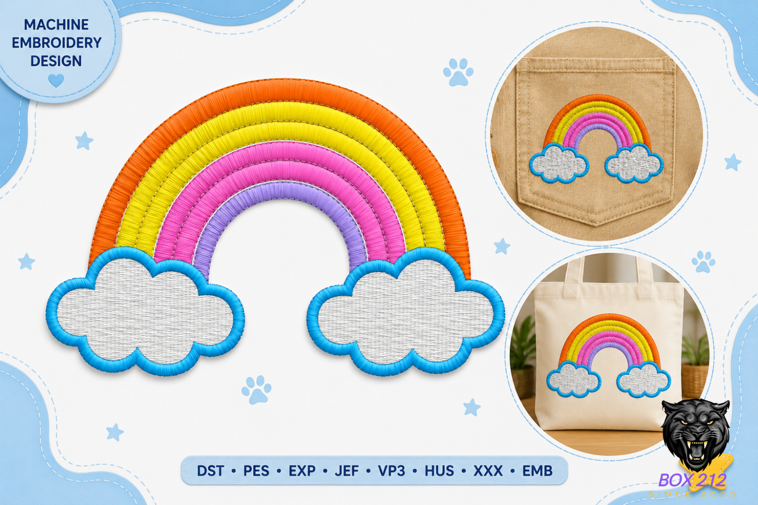 Rainbow Embroidery Design