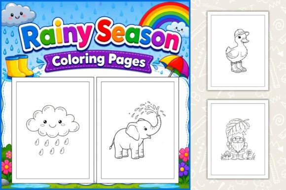 Rainy Season Coloring Pages for Kids