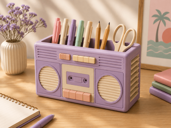 Retro Boombox Desk Organizer STL | Vintage 3D Print Cache - Image 6