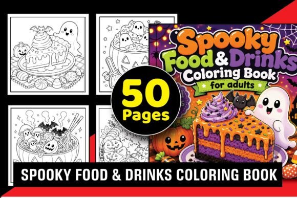 Spooky Food & Drinks Coloring Book