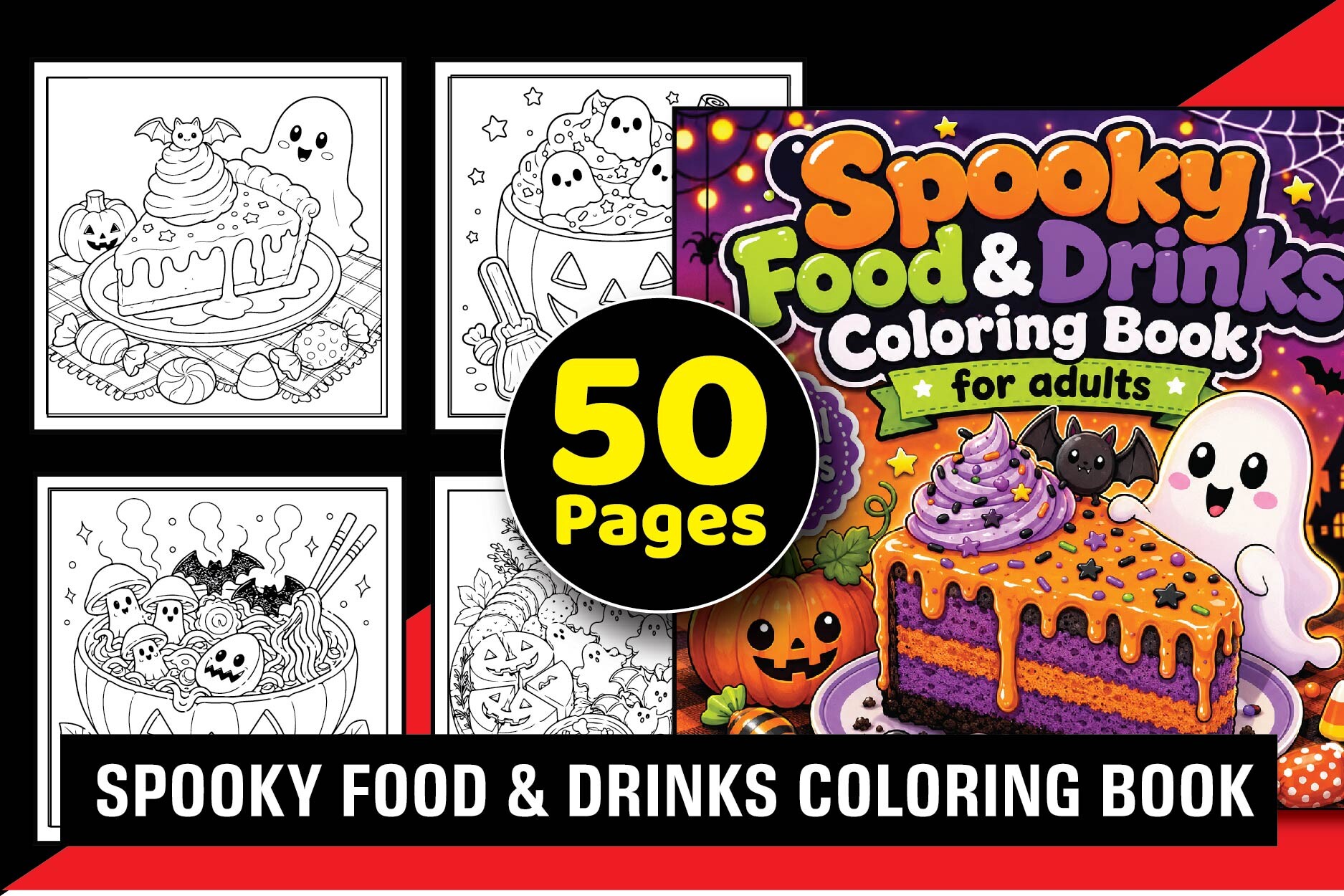 Spooky Food & Drinks Coloring Book