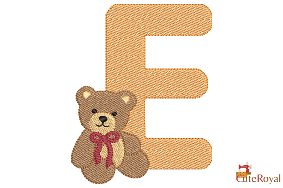 Teddy Bear Alphabet Monogram - Letter E