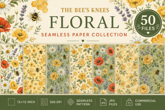 The Bee's Knees Floral Seamless Paper Collection
