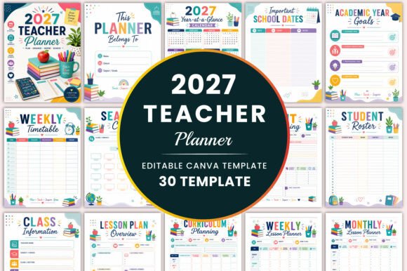 2027 Teacher Planner KDP Interior