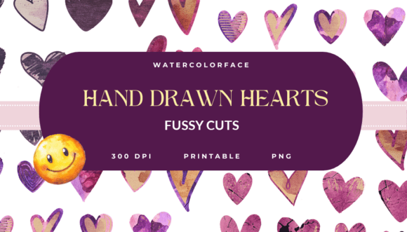 35+ Watercolor Hand Drawn Hearts PNG
