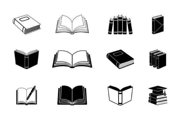 Book SVG Icon Bundle Collection