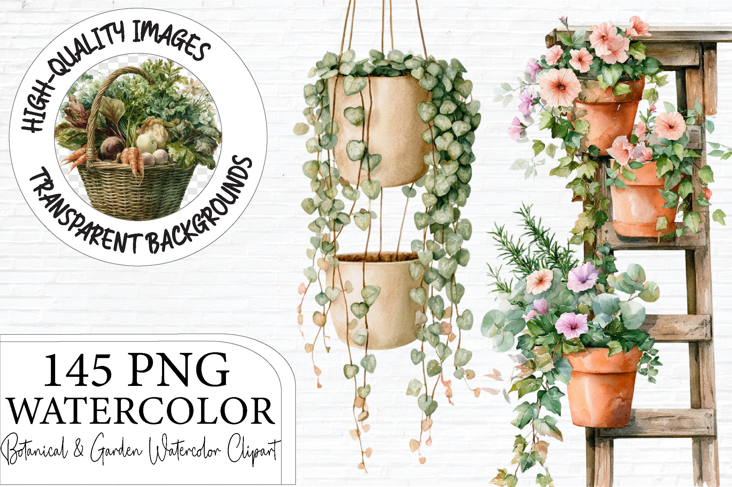 Botanical & Garden Watercolor Clipart