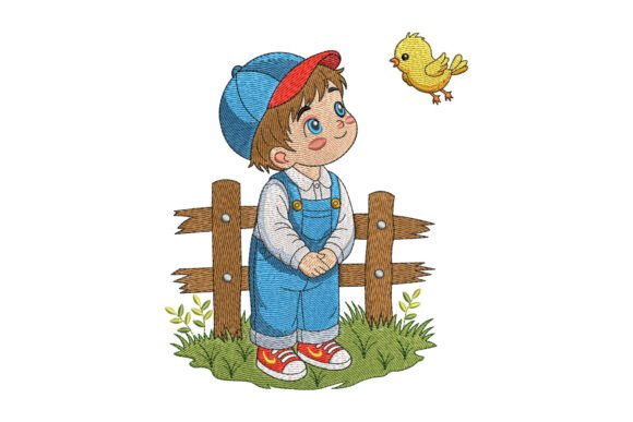Boy with Flying Bird
