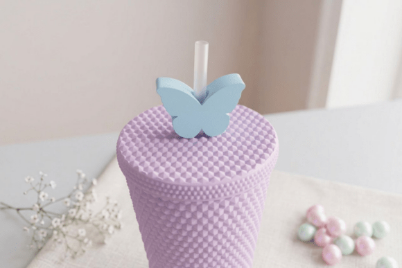 Butterfly Straw Topper STL - 3 Sizes for Tumblers & Cups - Image 1