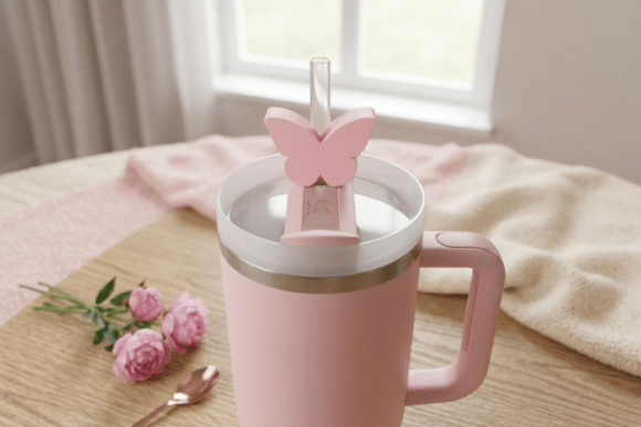 Butterfly Straw Topper STL - 3 Sizes for Tumblers & Cups - Image 2