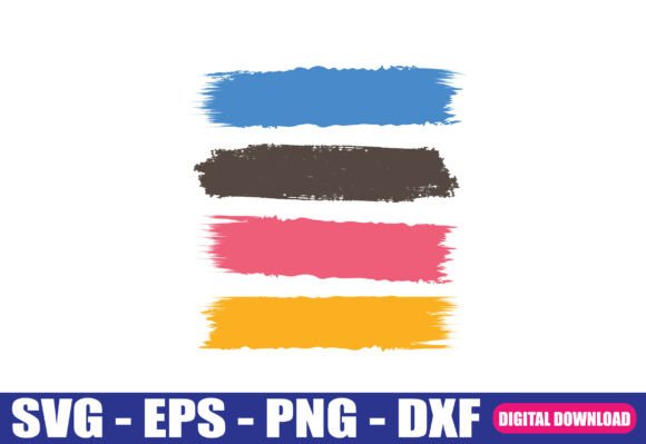 Colorful Grunge Brush Stroke Bundle SVG