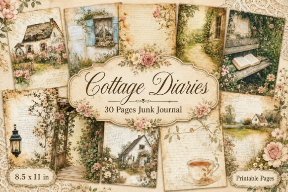 Cottage Garden Junk Journal Papers