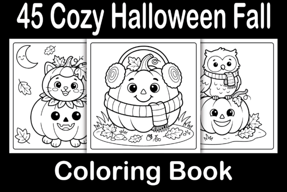 Cozy Halloween Fall Coloring Book