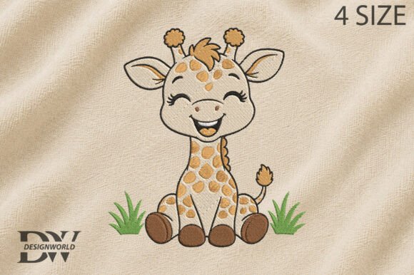 Cute Baby Giraffe Embroidery Design