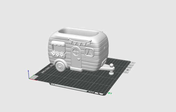Cute Camper Desk Organizer STL | Kawaii 3D Print - Image 3