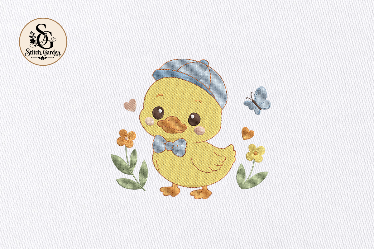 Cute Duck Embroidery Design