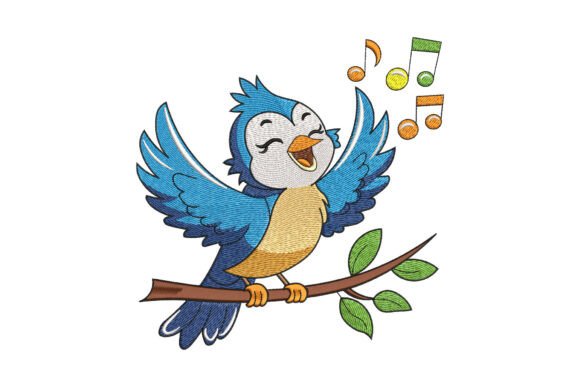 Cute Singing Bluebird