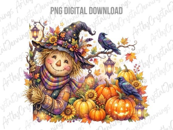 Fall Scarecrow Halloween Pumpkin PNG