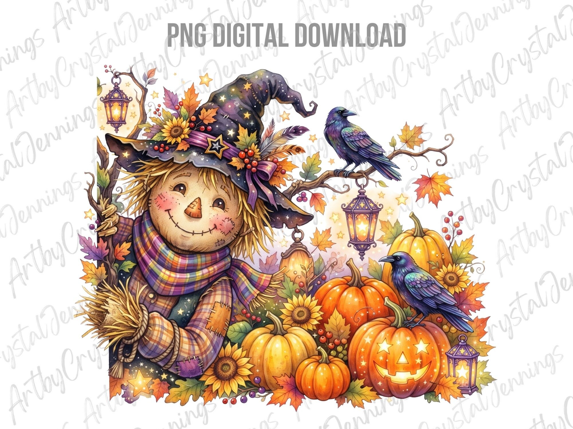 Fall Scarecrow Halloween Pumpkin PNG