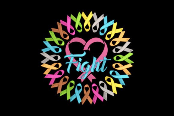 Fight Cancer Awareness Ribbon Circle