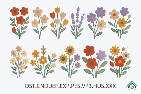 Floral Embroidery Design Bundle