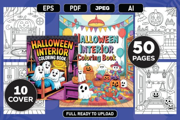 Halloween Interior Coloring Book Bundle