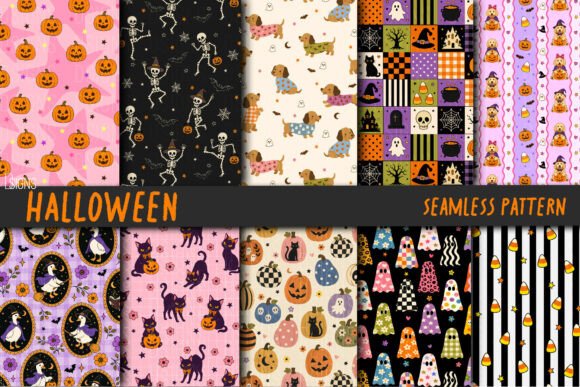 Halloween Spooky Seamless Pattern Bundle