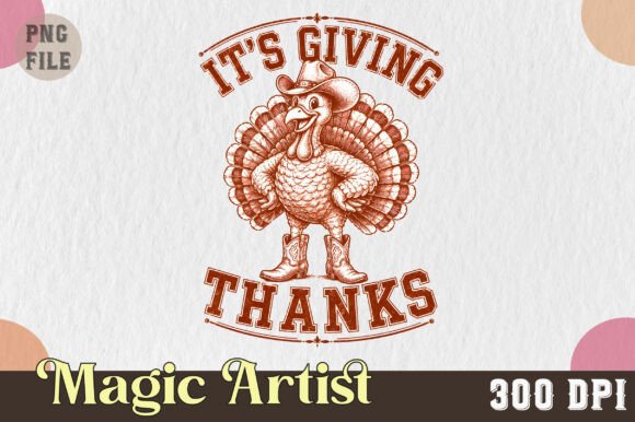 It’s Giving Thanks — Cowboy Turkey PNG