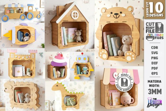 Kids Wall Shelves Laser Cut Bundle | CNC