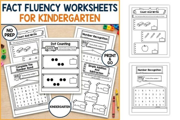 Kindergarten Fact Fluency Worksheets