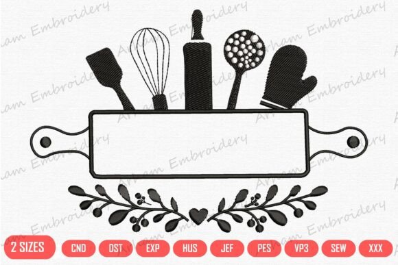 Kitchen Utensils Monogram Frame