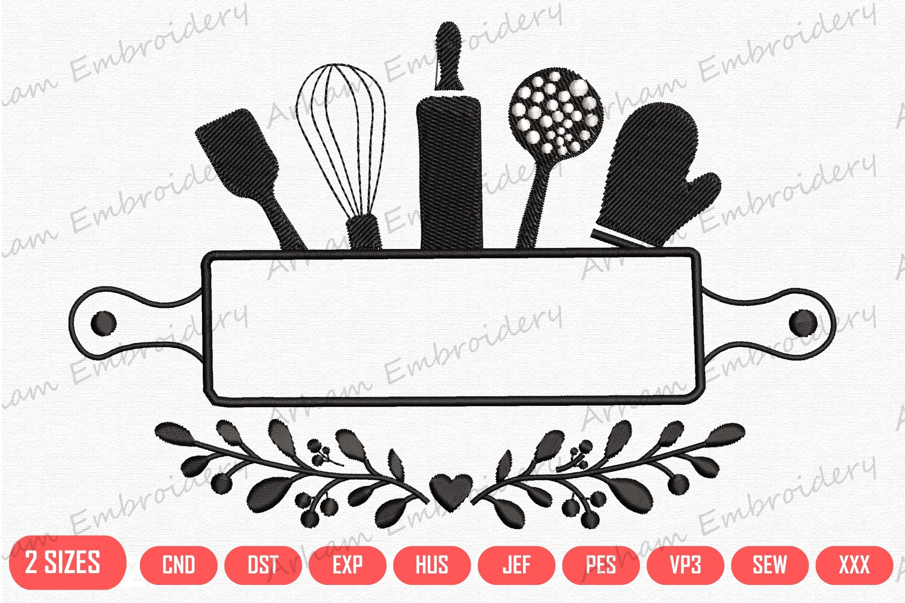 Kitchen Utensils Monogram Frame