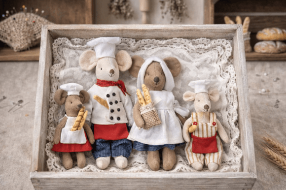 🐭Mouse Baker Family Sewing Pattern PDF