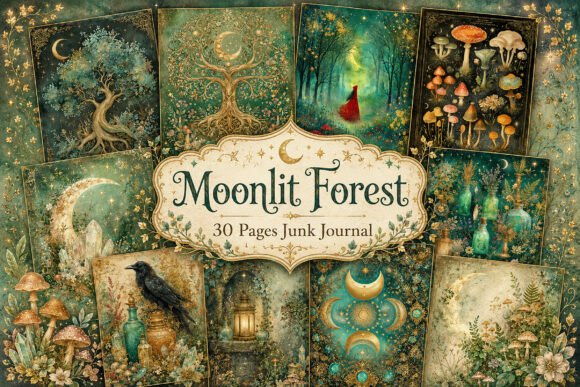 Mystical Botanical Junk Journal Papers