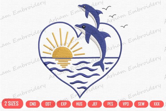 Ocean Beach Dolphin Heart