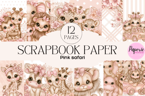 Pink Safari Scrapbook Paper
